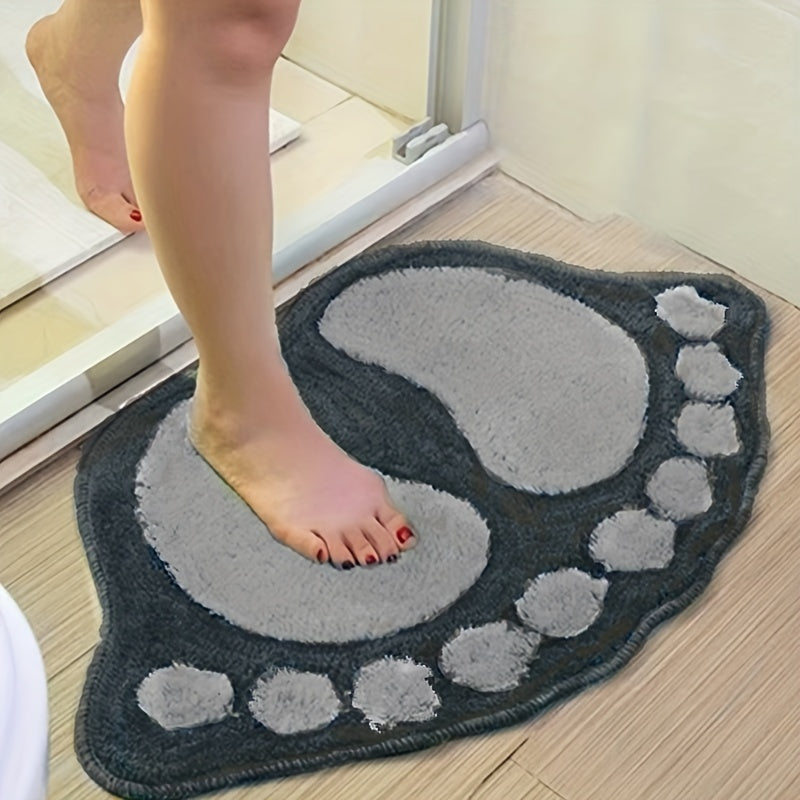 Cartoon Feet Doormat Soft Plush Area Rug Non Slip Absorbent Bathroom Bedroom Rug