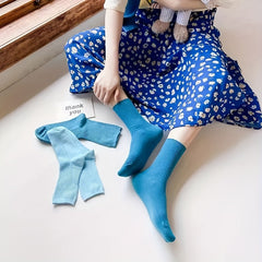 6 Pairs Mid Tube Solid Socks for Women