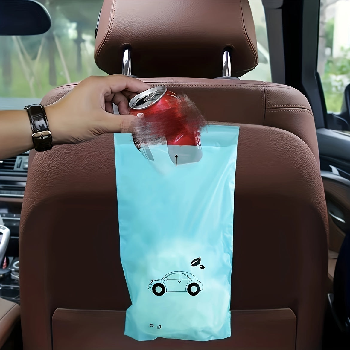 30pcs Car Hanging Vehicle Garbage Bag Disposable Plastic Bag