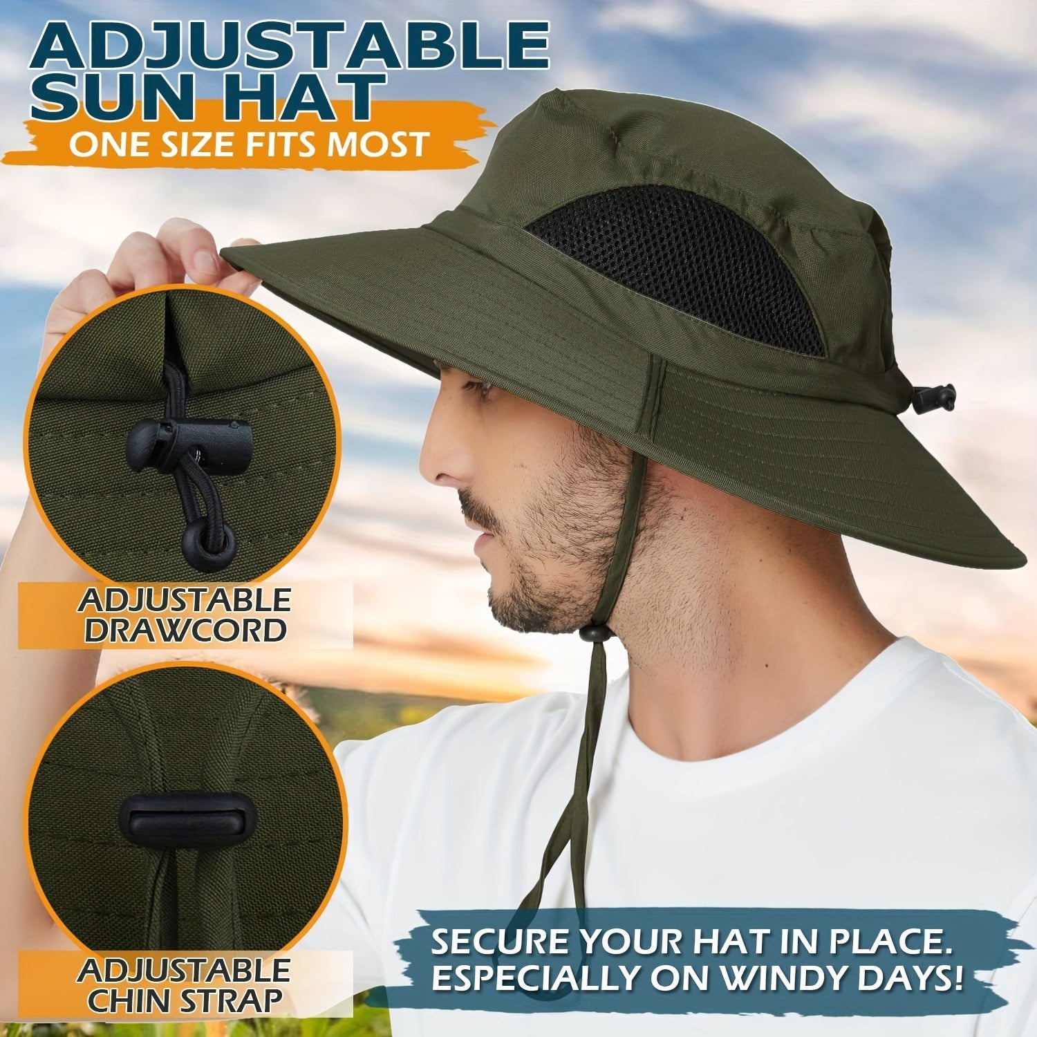 Unisex Versatile Sunshade Foldable Bucket Hat with Double-Sided Sun Hat