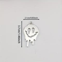 5pcs Abstract Ghost Face Pendant Alloy Skull Charms for DIY Halloween Jewelry