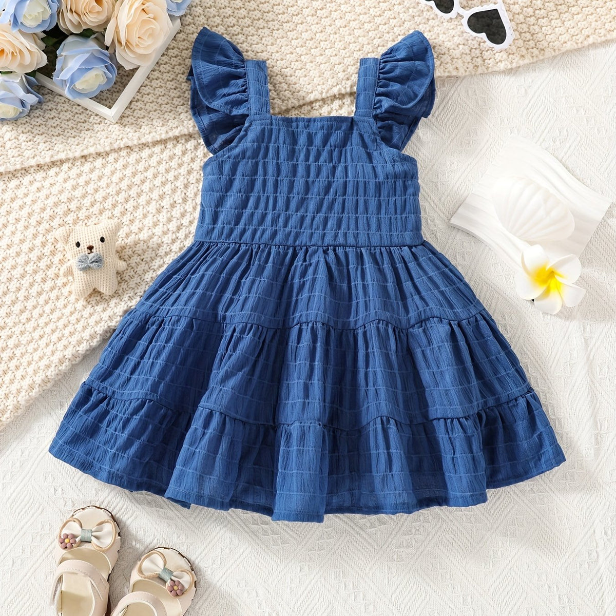 Baby Girl's Flutter Sleeve Layered Cami Dress