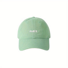 Letter Patch Baseball Cap Mint Green Lightweight Casual Sun Hat