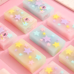 3pcs Creative Star Jelly Eraser Student Stationery Supplies