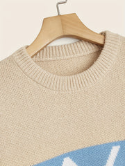 Men's Knitted Block Sweater Warm Winter Pullover