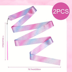 2pcs Sparkling Dance Ribbons for Kids Artistic Dancing Training