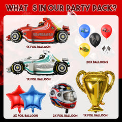 27pcs Racing Car Birthday Party Supplies Balloons Set