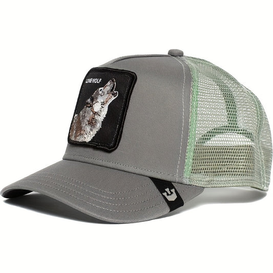 Wolf Patch Trucker Hat Anime Embroidery Dad Cap