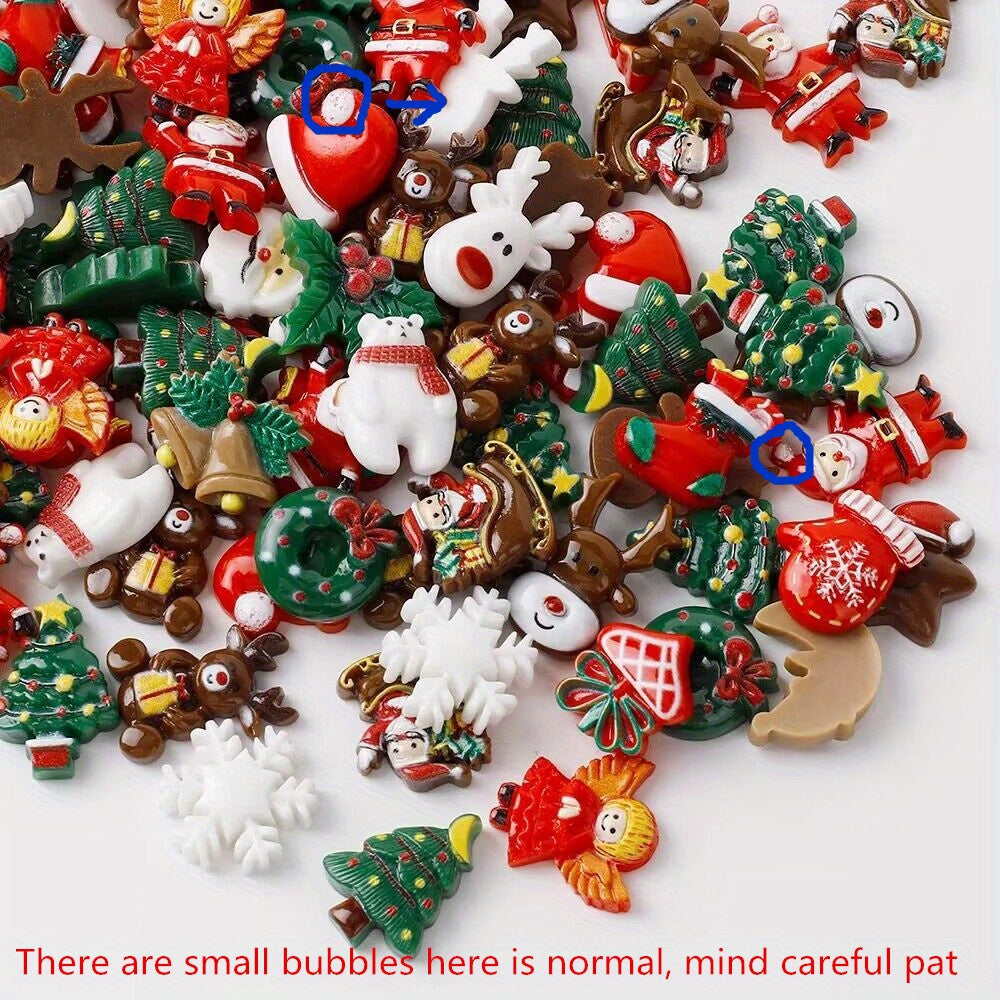 Christmas Resin Ornaments 20pcs Santa Snowman Tree Bell Decor