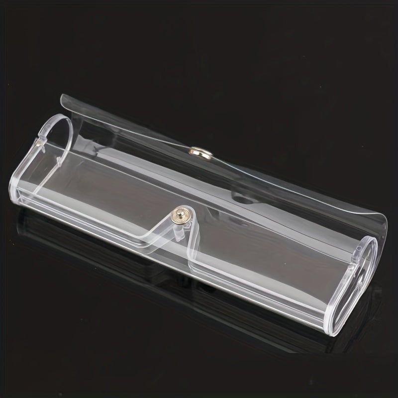 Clear PVC Glasses Case Snap Button Sunglasses Reading Myopia Glasses Storage Box