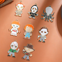 8pcs Cartoon Anime Pendant Set Keychain Necklace Earrings Bracelet Anklet