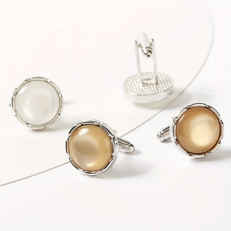 Faux Pearl Cufflinks Set Wedding Business Gift
