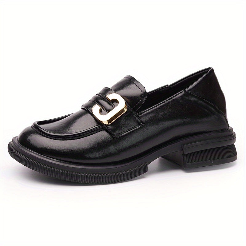 Women's Block Heel Loafers Soft Sole Slip On Shoes