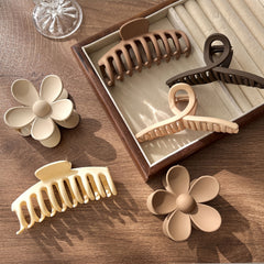 3pcs Large Flower Hair Claw Clips Strong Hold Matte Banana Jaw Clips