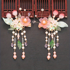 Flower Hair Clip With Pendant Costume Accessori