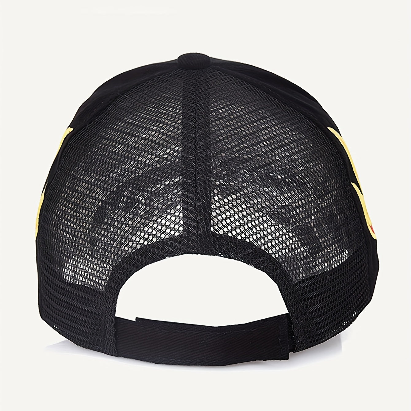 Mesh Flame Embroidered Baseball Cap for Couples