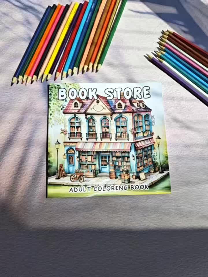 Charming Bookstore Coloring Book for Adults Intricate Designs Perfect Gift