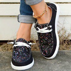 Women's Lace-Up Canvas Casual Shoes Breathable Walking Shoes