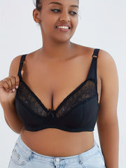  Lace Bow Detail Bralette With Adjustable Straps