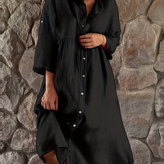  Button Up Shirt Dress Roll Up Sleeve