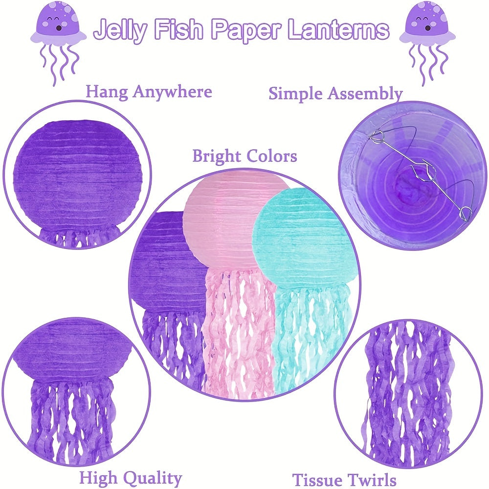 Colorful Jellyfish Paper Lantern Mermaid Theme Decoration