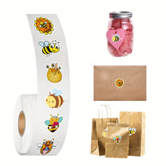 500pcs Bee Roll Stickers 10 Styles for Kids Parties Scrapbooks Greeting Cards