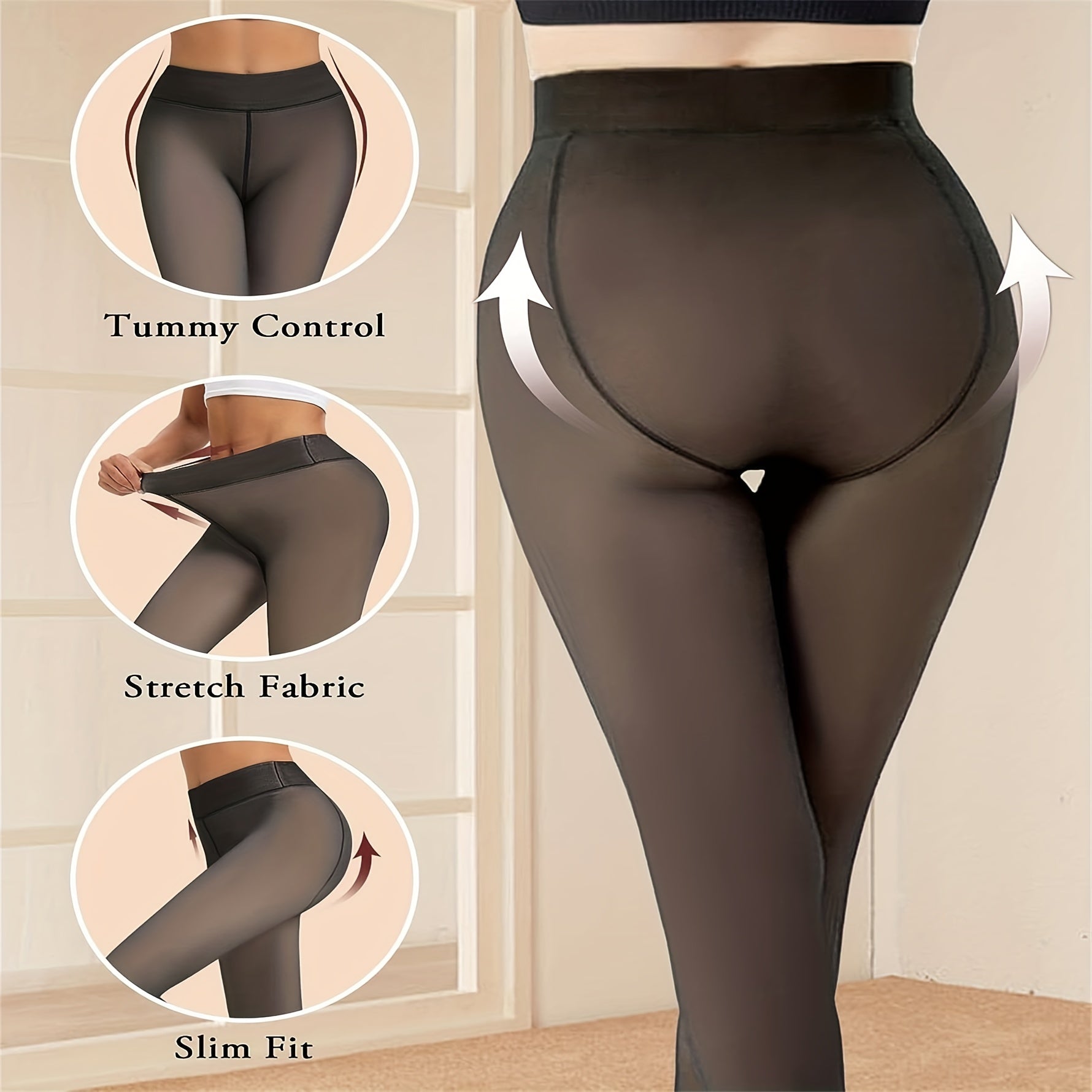 3 Pack Solid Slim Tights Opaque High Waist Leggings