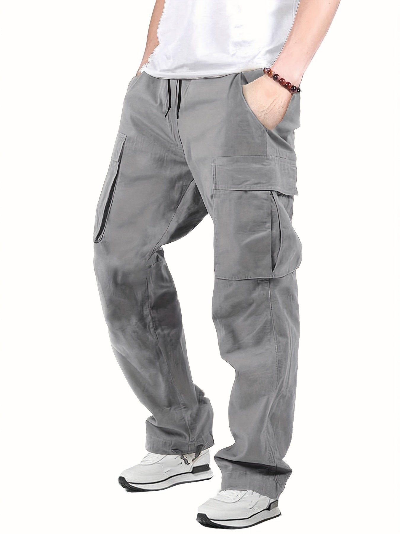 Men's Straight Leg Cargo Pants with Flap Pockets