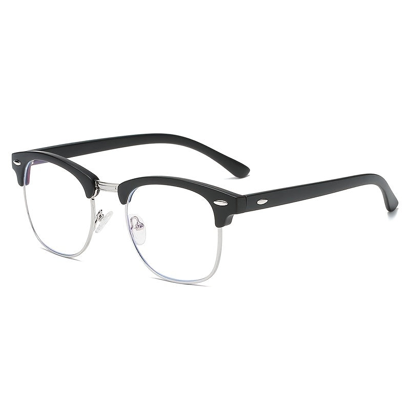 Classic Anti Light Glasses Frame Square Half Metal Half Frame