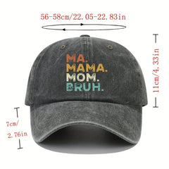 MAMA MOM Print Baseball Cap Vintage Washed Distressed Adjustable Dad Hat