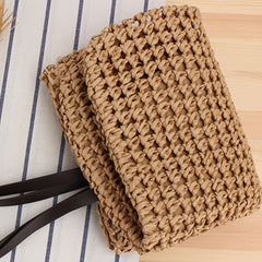 Women's Straw Tote Bag Large Zipper Foldable for Travel