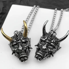 Men's Ghost Monster Mask Pendant Necklace