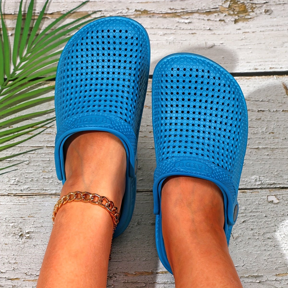 Women's Casual Garden Clogs Hollow Out Closed Toe Slip On Shoes