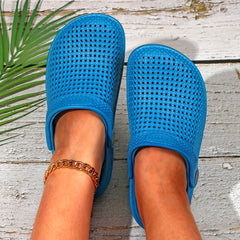 Women's Casual Garden Clogs Hollow Out Closed Toe Slip On Shoes