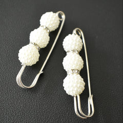 Pearl Brooch Metal Buckle Waist Pin Women Accessories