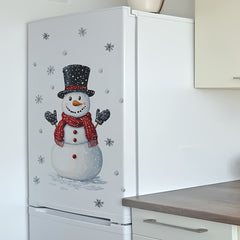 Festive Snowman & Snowflakes Wall Sticker Removable Decal 39.88x59 Holiday Decor