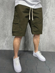 Men's Cargo Shorts Summer Casual Loose Waist Drawstring Shorts