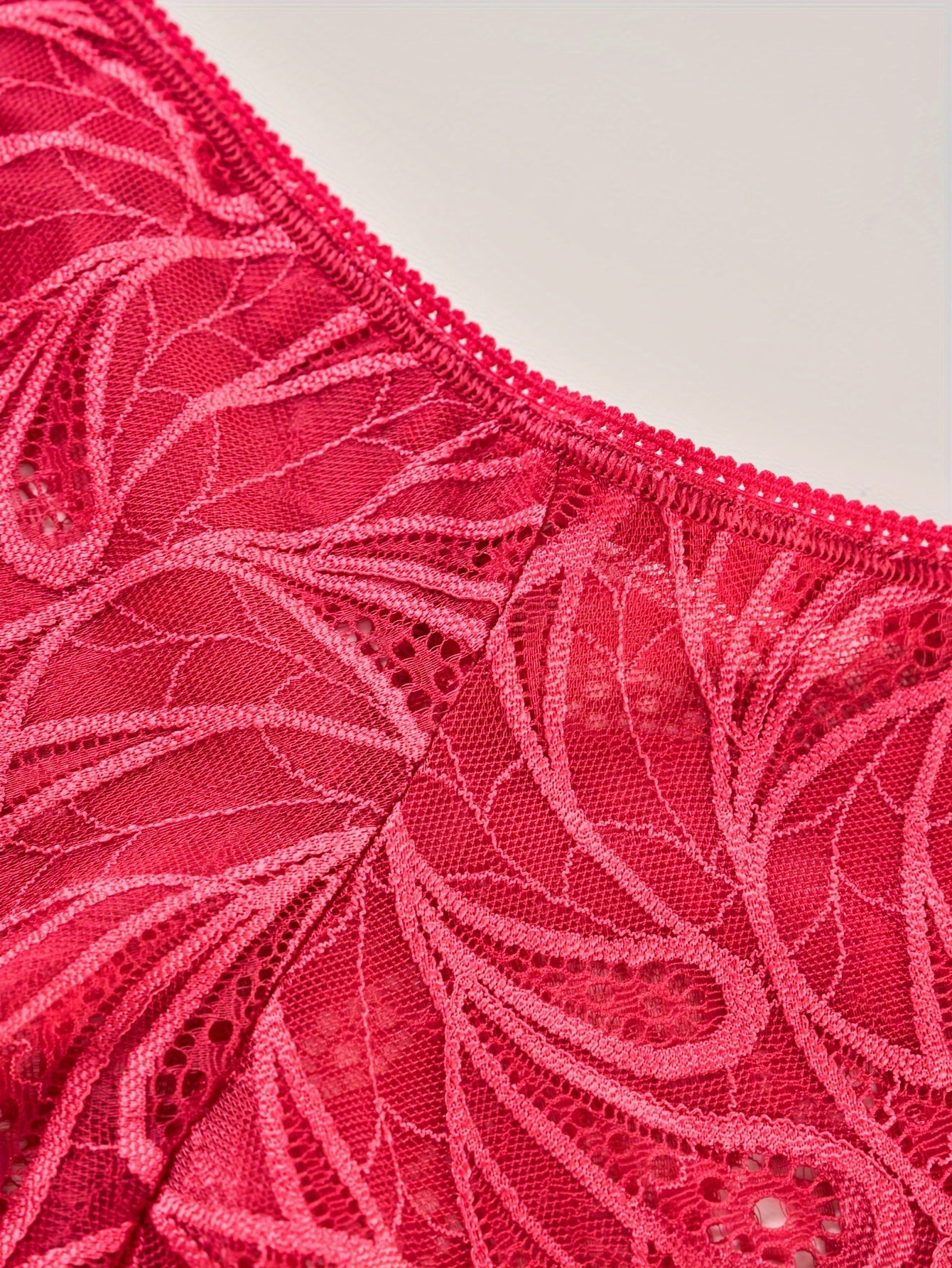 3 Pack Plus Size Panties Set High Stretch Underwear Women's Solid Floral Lace