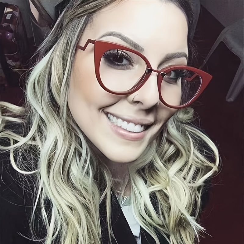 Cat Eye Light Blocking Eyestrain Clear Glasses For Women
