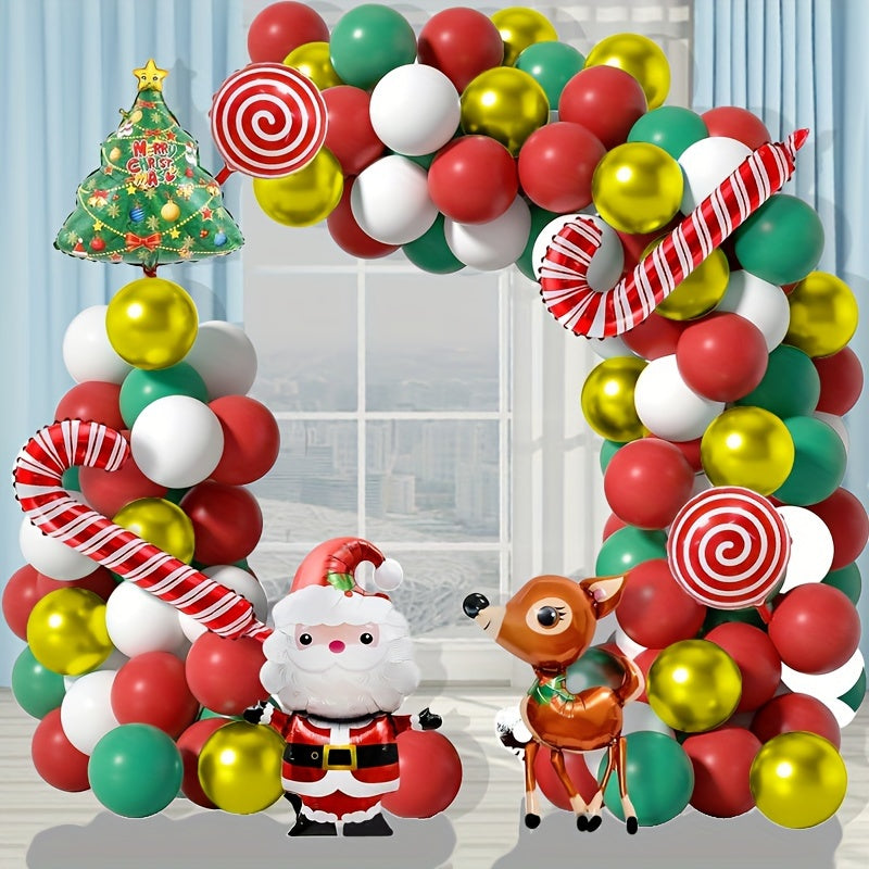 95pcs Christmas Balloon Arch Set Santa Claus Deer Design