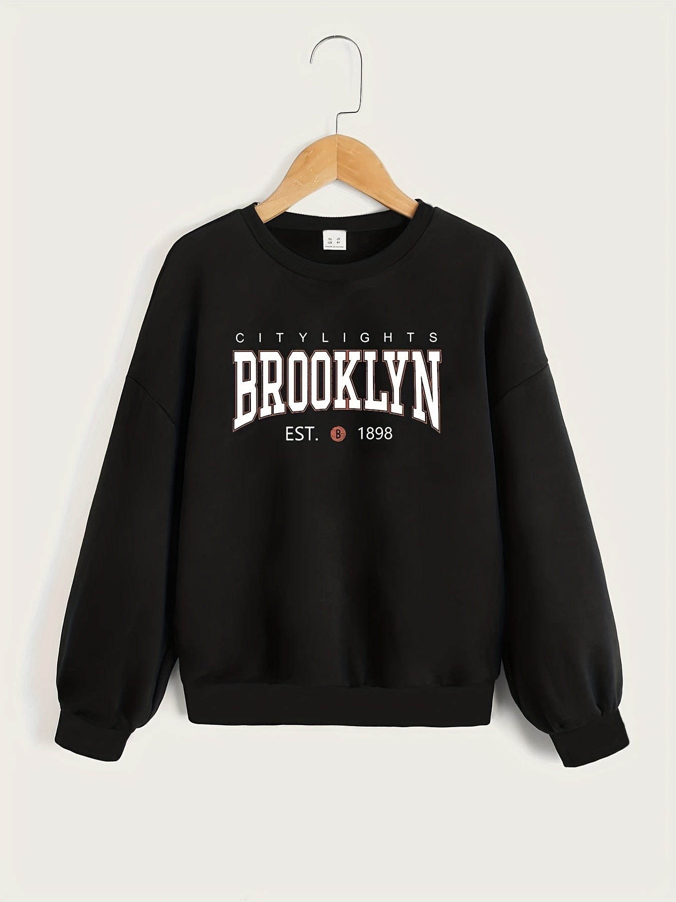 Girls' Brooklyn Graphic Long Sleeve Sweatshirt Round Neck Pullover Spring Fall