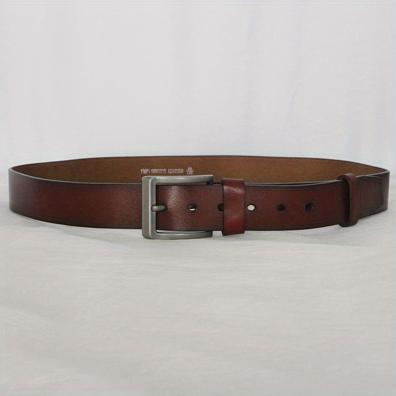 Men's Leather Belt Pin Buckle Casual Jeans Pants Waist Strap High Belt