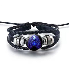 Zodiac Charm Bracelet Multilayer Leather Bangle