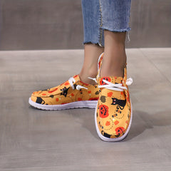 Halloween Print Flat Lightweight Skate Shoes