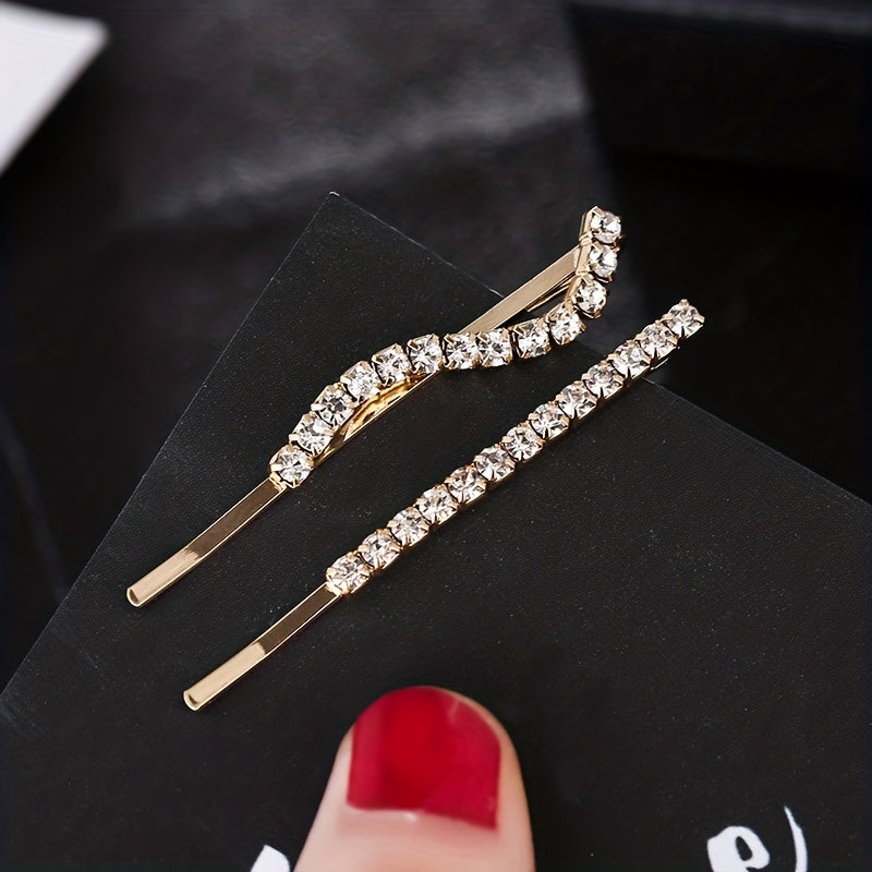 24pcs Rhinestone Alloy Bobby Pin Non-slip Hair Clip Women's Hair Accessories