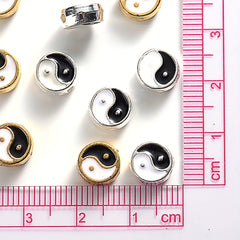 10Pcs Enamel Tai Chi Beads Yin Yang Spacer Beads For DIY Jewelry Making