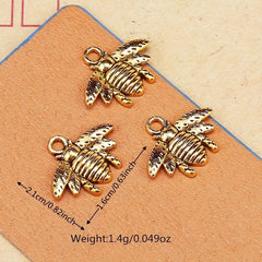 3Pcs Silver Plated Bee Charm Pendant DIY Craft