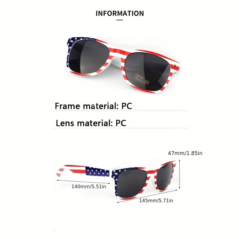 American Flag Print Sunglasses UV Protection for Men & Women