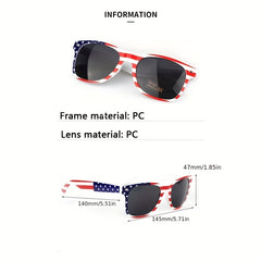 American Flag Print Sunglasses UV Protection for Men & Women