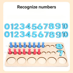 Wooden 20 Tablet Red Math Counter Board Educational Toy
